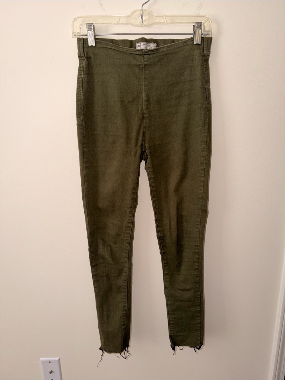Free People Olive Green High-Rise Skinny Pants